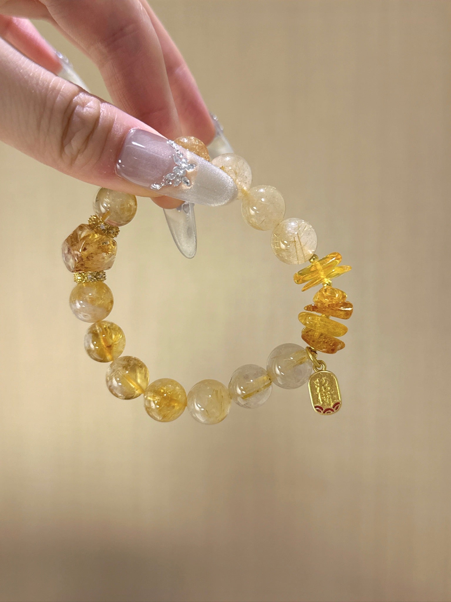 ▫️▪️ Huang Tajing blonde crystal beeswax bracelet